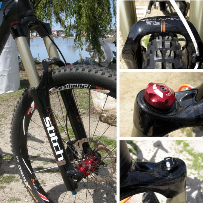 A bicicleta feita sob encomenda do preto do ar de Mtb bifurca-se amortecedor de pouco peso da repercussão 26er/27.5er